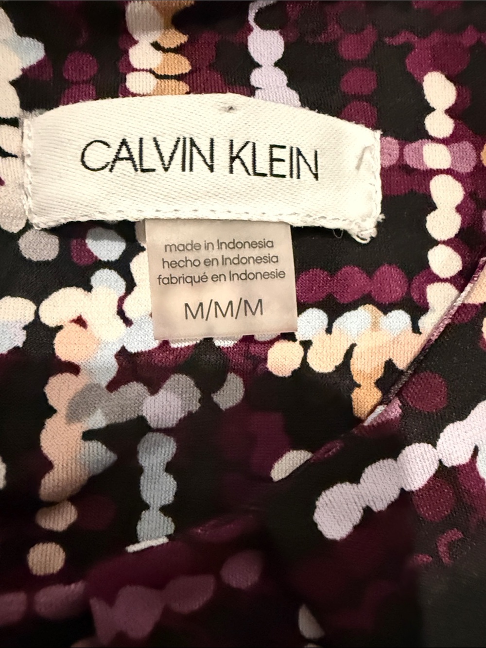Calvin Klein Plum Geometric Dot-Print Sleeveless Skirt - Picture 2 of 5
